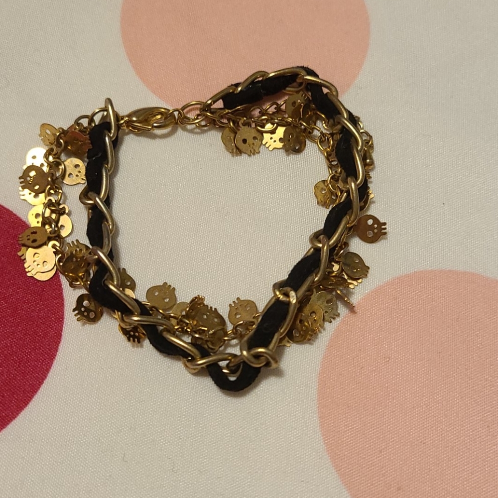 Cute black skull head bracelet